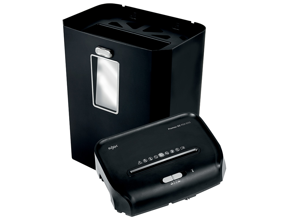 REXEL - Destructora de documentos promax qs rsx1035 capacidad 10 hojas particulas destruye grapas clips y (Ref. 2104585EU)