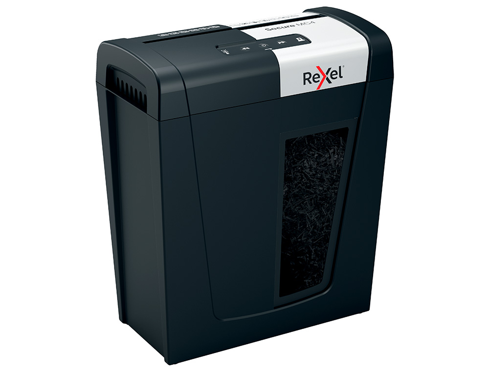 REXEL - Destructora de documentos secure mc4 capacidad 4 hojas micro corte destruye grapas y clips (Ref. 2020129EU)