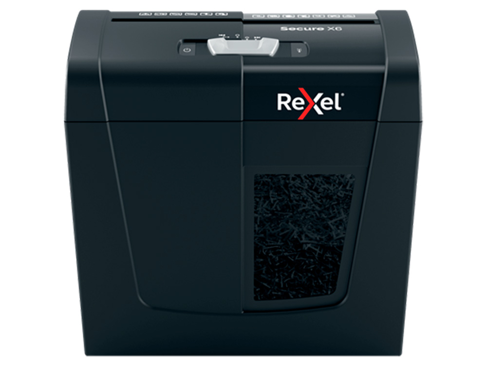 REXEL - Destructora de documentos secure x6 eu capacidad 6 hojas grapas clips tarjetas y cd (Ref. 2020122EU)