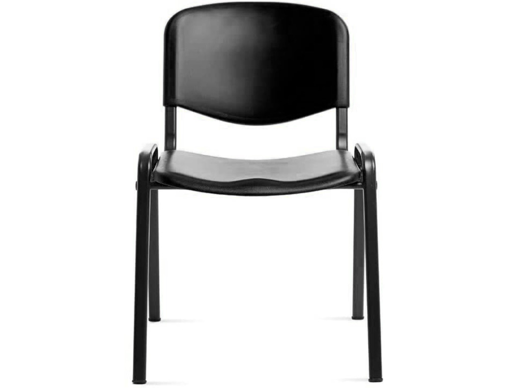 ROCADA - Silla confidente estructura metalica respaldo y asiento en polimero color negro (Ref. 975V15-4)
