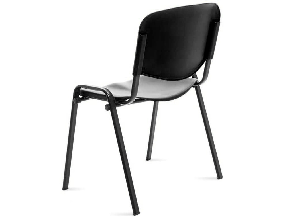 ROCADA - Silla confidente estructura metalica respaldo y asiento en polimero color negro (Ref. 975V15-4)