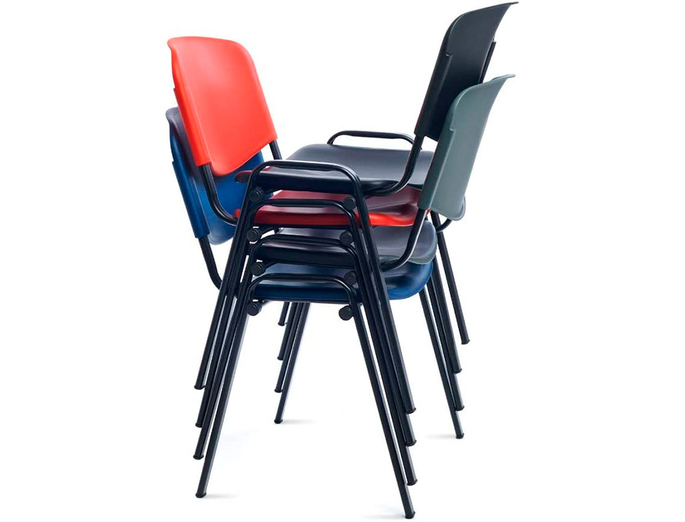 ROCADA - Silla confidente estructura metalica respaldo y asiento en polimero color negro (Ref. 975V15-4)