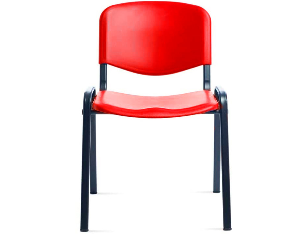ROCADA - Silla confidente estructura metalica respaldo y asiento en polimero color rojo (Ref. 975V15-2)