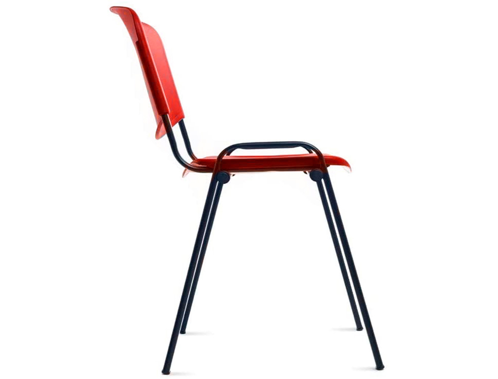 ROCADA - Silla confidente estructura metalica respaldo y asiento en polimero color rojo (Ref. 975V15-2)