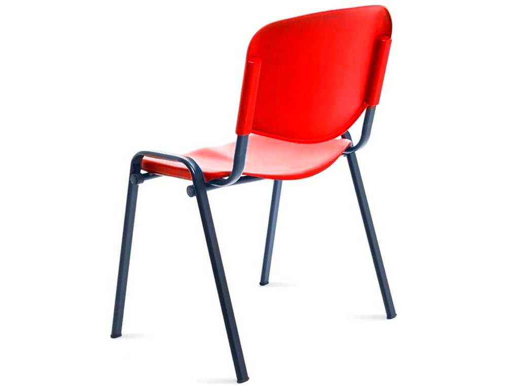 ROCADA - Silla confidente estructura metalica respaldo y asiento en polimero color rojo (Ref. 975V15-2)