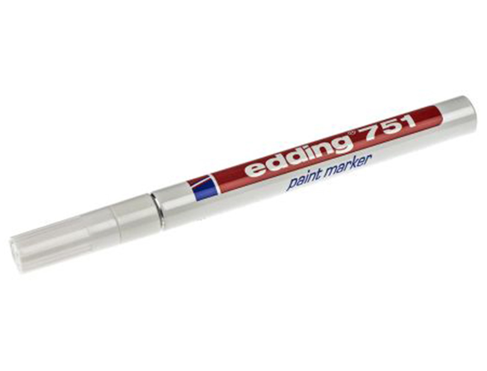 EDDING - Marcador especial 751 Trazo 1-2mm Punta Cónica Tinta opaca Blanco Superficies oscuras 751-49 (Ref.751-049)
