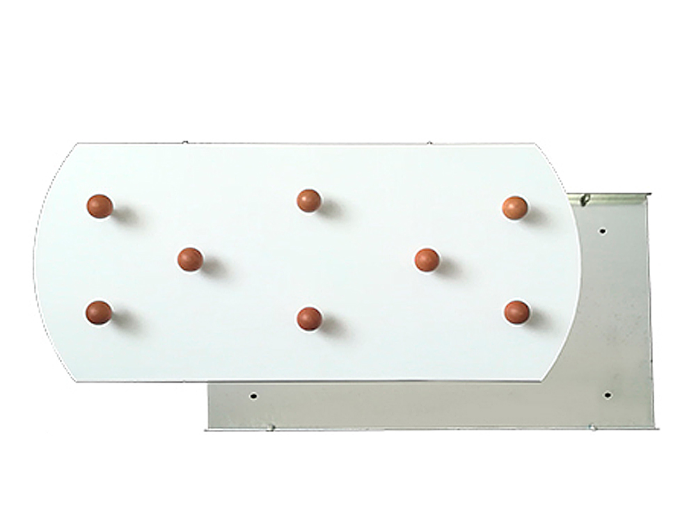 SIE - Perchero pared blanco 8 colgadores madera haya 350x770 mm (Ref. 671)