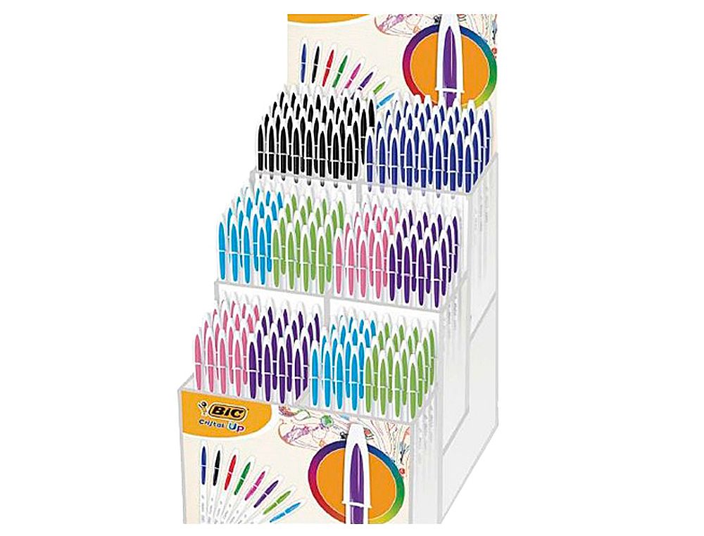 BIC - Boligrafo cristal up olor punta de 1,2 mm expositor de 180 uds surtidos + regalo 50 uds cristal azul (Ref. 958157)