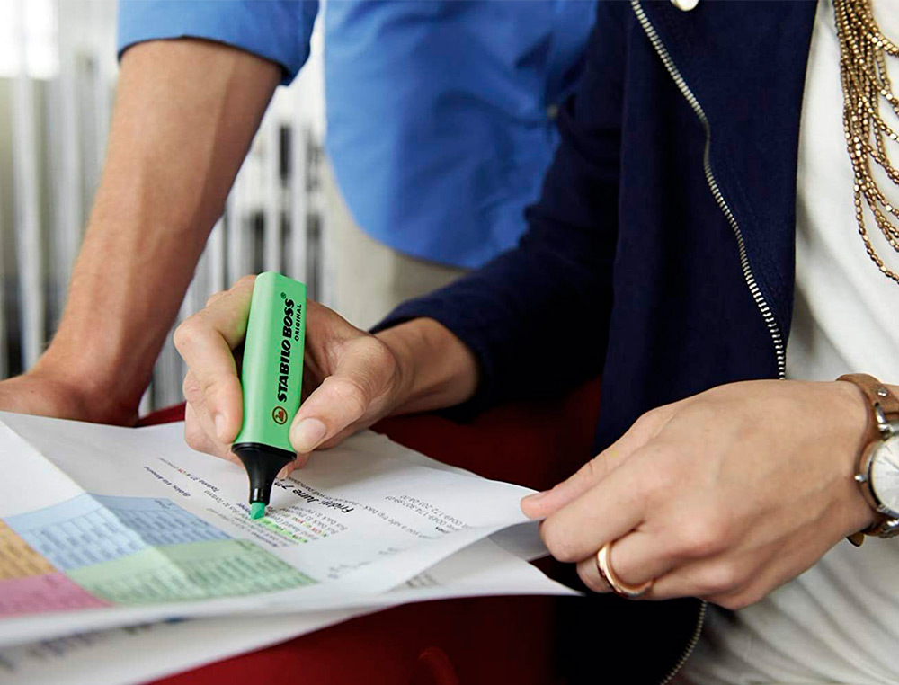 STABILO - Rotulador boss fluorescente 70 verde estuche de 4 unidades (Ref. 70/4-33)