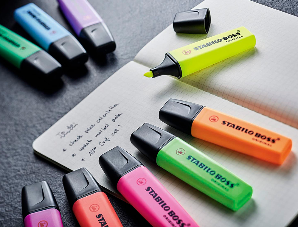 STABILO - Rotulador boss fluorescente 70 verde estuche de 4 unidades (Ref. 70/4-33)