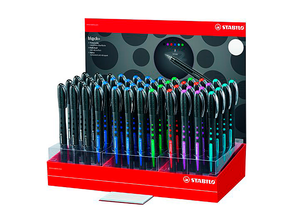 STABILO - Rotulador roller ball bl@ck 0,3 mm expositor de 48 unidades surtidos (Ref. 1016/48-1)