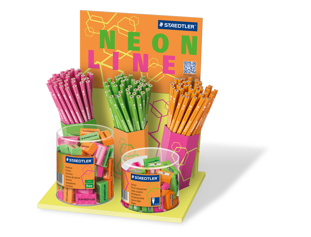 STAEDTLER - Lapices de grafito wopex neon ecologico expositor de 120 unidades (Ref. 180F SCA)