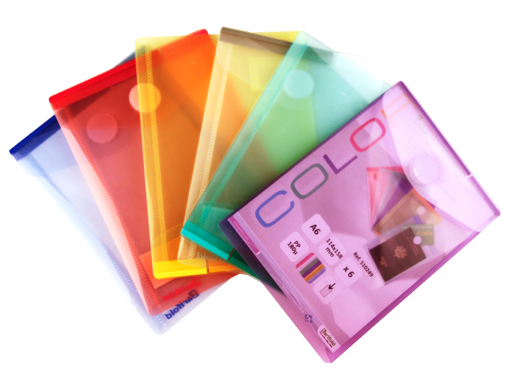 TARIFOLD - Carpeta dossier broche din a6 vertical polipropileno 200 mc velcro expositor 60 uds surtidas (Ref. 510360)