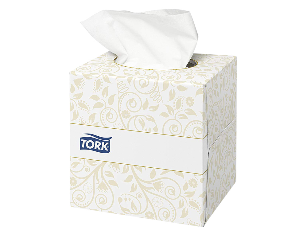 TORK - Pañuelos faciales extrasuaves 2 capas 20,9x20 cm caja cubo de 100 unidades (Ref. 140278)