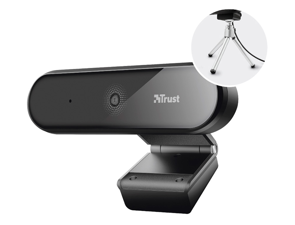 TRUST - Camara webcam tyro con microfono y tripode 1920x1080 full hd usb 2.0 color negro (Ref. 23637)