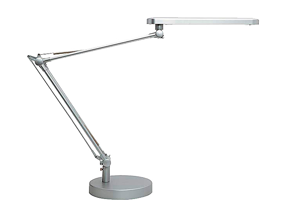 UNILUX - Lampara de escritorio mambo led 5,6w doble brazo articulado abs y aluminio gris metalizado base 19 cm (Ref. 400033684)