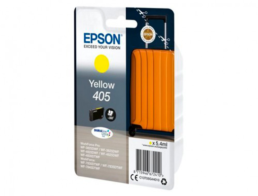 EPSON - Cartucho de inyección de tinta 405 wf-3820dwf / wf-4820dwf / wf-7830dtwf / wf-7840dtwf amarillo (Ref. C13T05G44010)