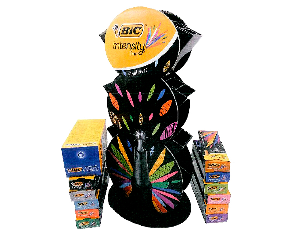 BIC - Rotulador intensity fine punta de fira 0,4 mm expositor de 132 uds surtidas + regalo 150 uds cristal azul (Ref. 958163)