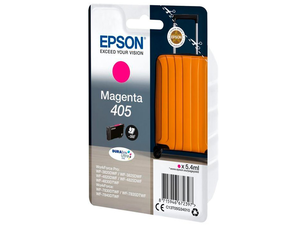 EPSON - Cartucho de inyección de tinta 405 wf-3820dwf / wf-4820dwf / wf-7830dtwf / wf-7840dtwf magenta (Ref. C13T05G34010)