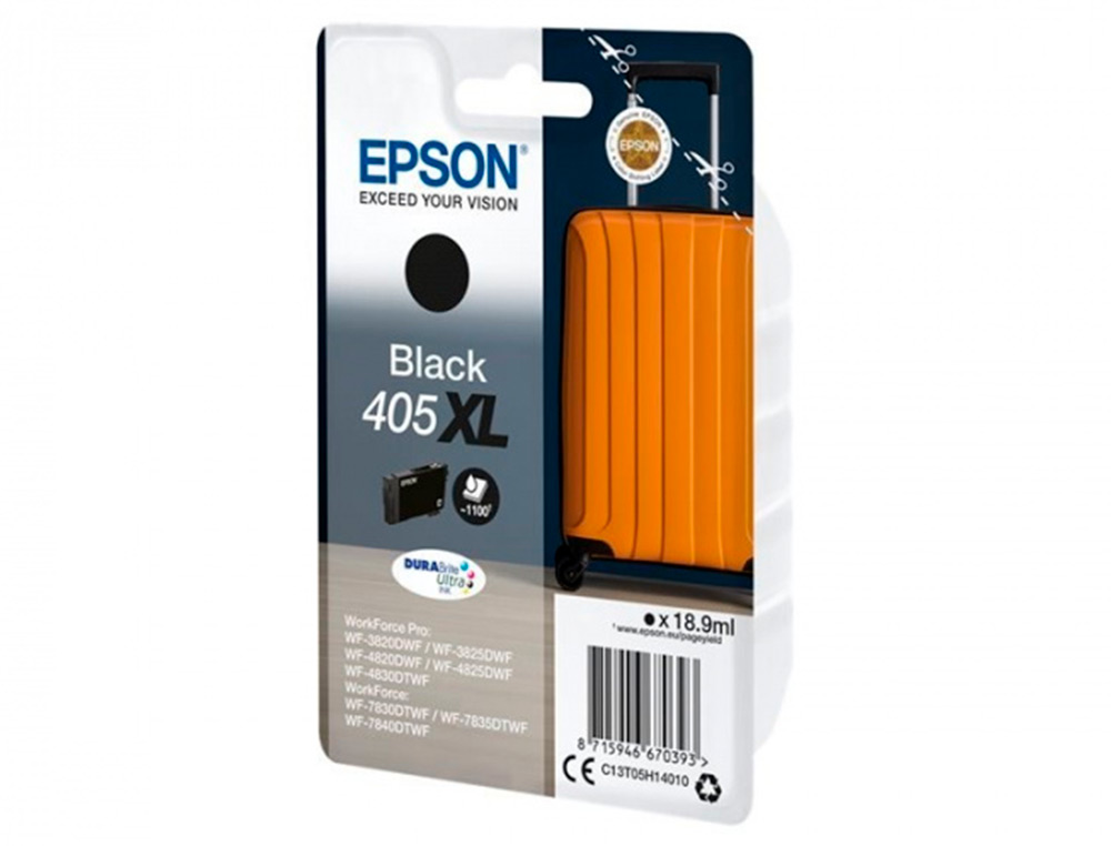 EPSON - Cartucho de inyección de tinta 405 XL wf-3820dwf / wf-4820dwf / wf-7830dtwf / wf-7840dtwf alta capacidad negro (Ref. C13T05H14010)