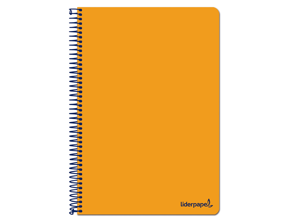 LIDERPAPEL - CUADERNO ESPIRAL FOLIO WRITE TAPA BLANDA 80H 60GR CUADRO 4MM CON MARGEN COLOR NARANJA