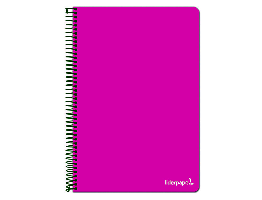 LIDERPAPEL - CUADERNO ESPIRAL FOLIO WRITE TAPA BLANDA 80H 60GR PAUTA 2,5 MM CON MARGEN COLOR ROSA
