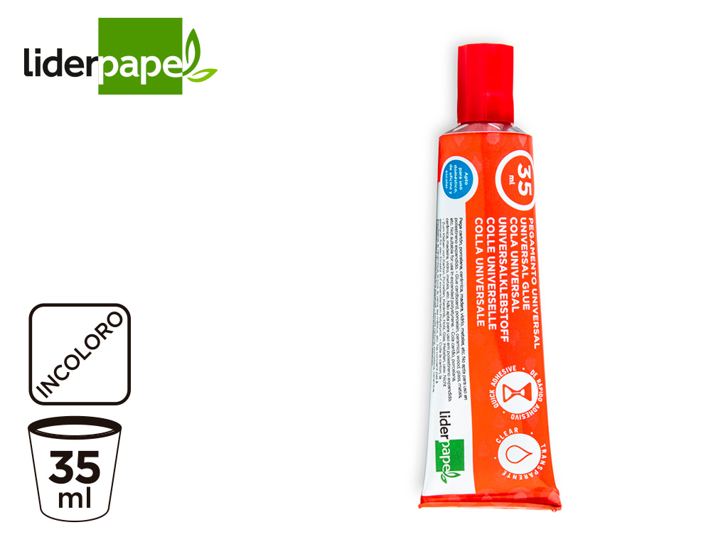 LIDERPAPEL - PEGAMENTO UNIVERSAL TRANSPARENTE 35 ML