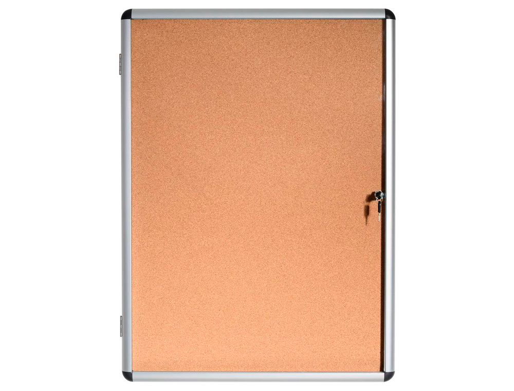 BI-OFFICE - Vitrina de anuncios fondo corcho de interior marco de aluminio 720x981 mm (Ref. VT630101150)