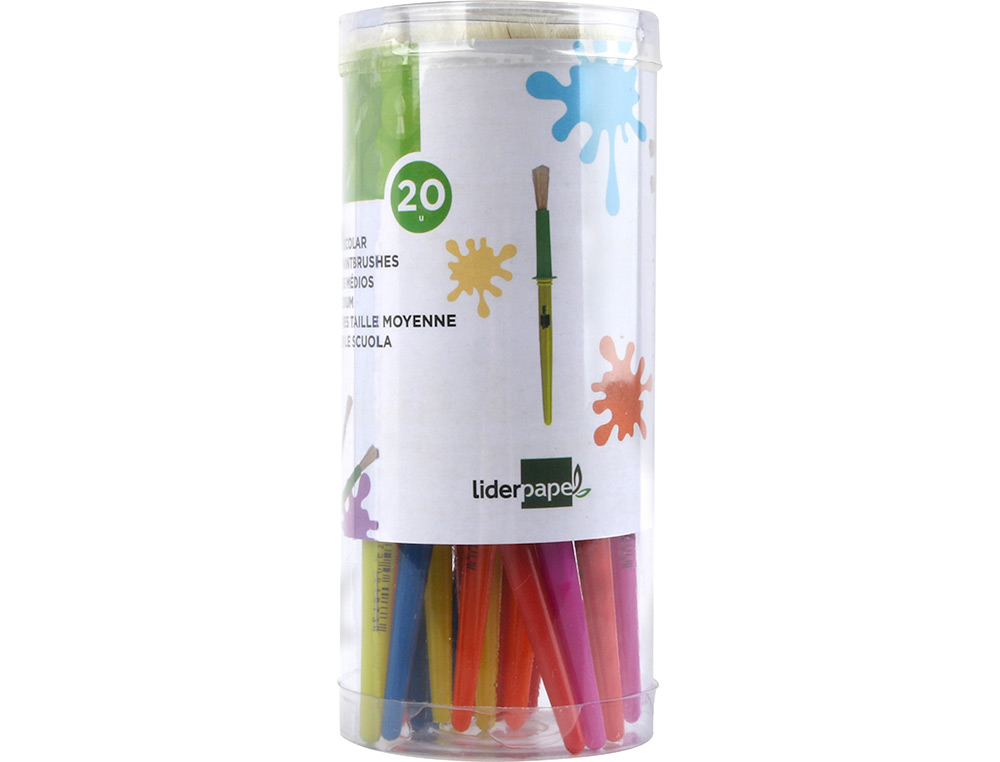 LIDERPAPEL - PINCELES ESCOLARES MEDIANO