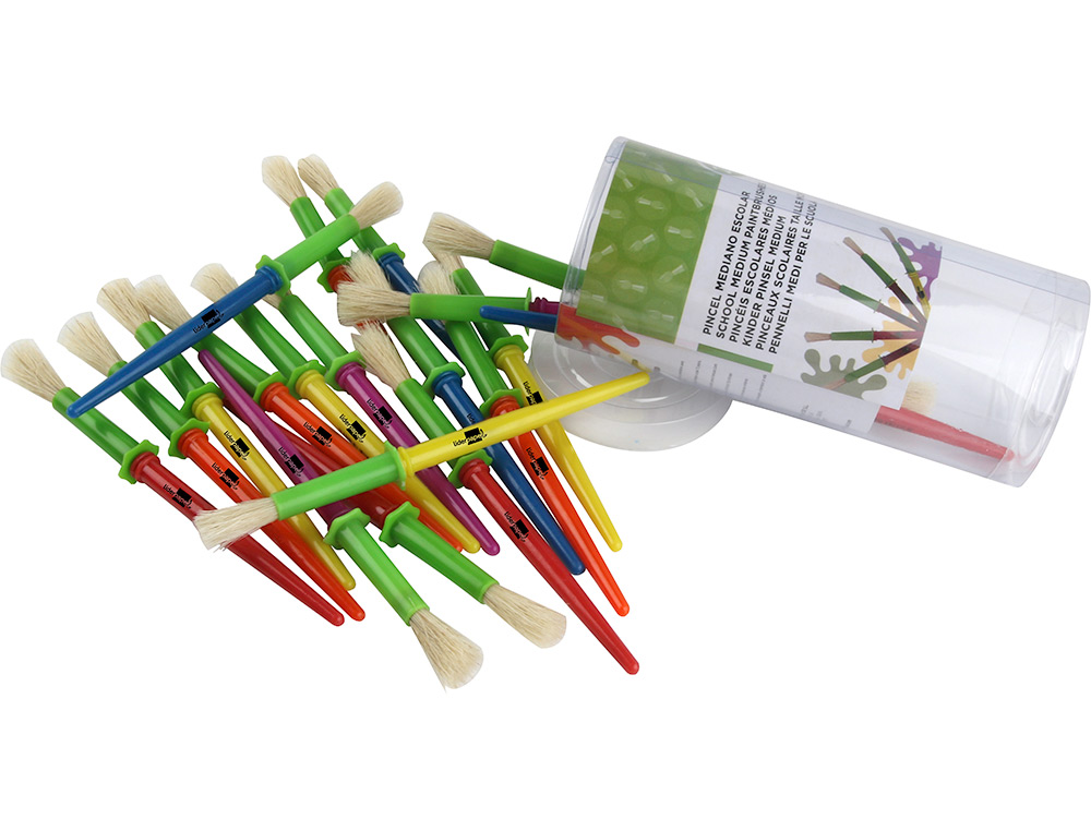 LIDERPAPEL - PINCELES ESCOLARES MEDIANO