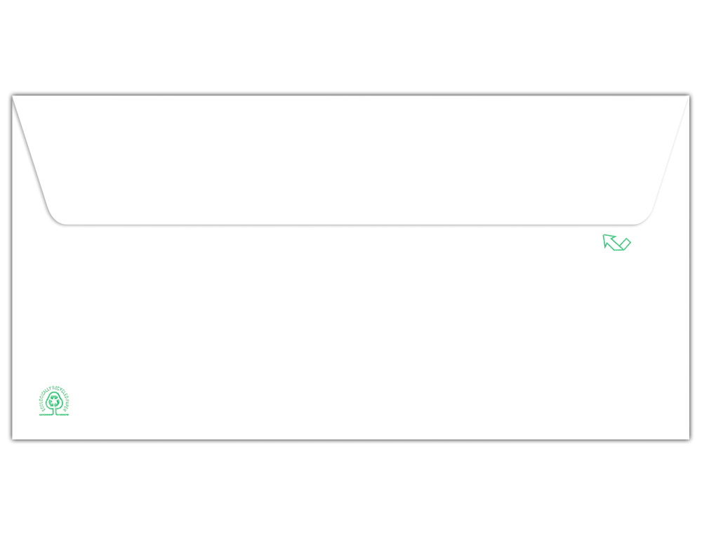 LIDERPAPEL - SOBRE BLANCO 115X225 MM SOLAPA TIRA DE SILICONA PAPEL RECICLADO 90 GR CAJA DE 500 UNIDADES