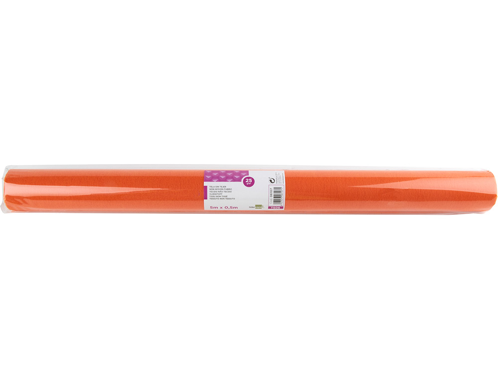 LIDERPAPEL - TEJIDO SIN TEJER TERILENO 25 G/M2 ROLLO DE 5 MT NARANJA