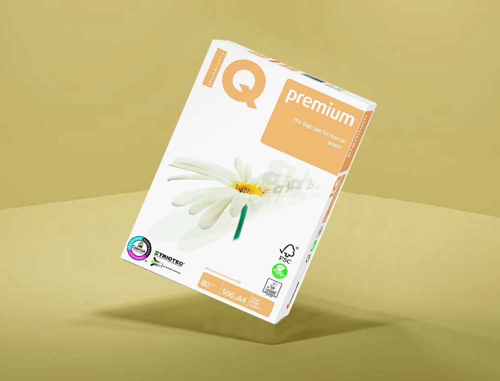 IQ - PAPEL FOTOCOPIADORA PREMIUM DIN A4 80 GRAMOS PAQUETE DE 500 HOJAS (Ref.IP8030)