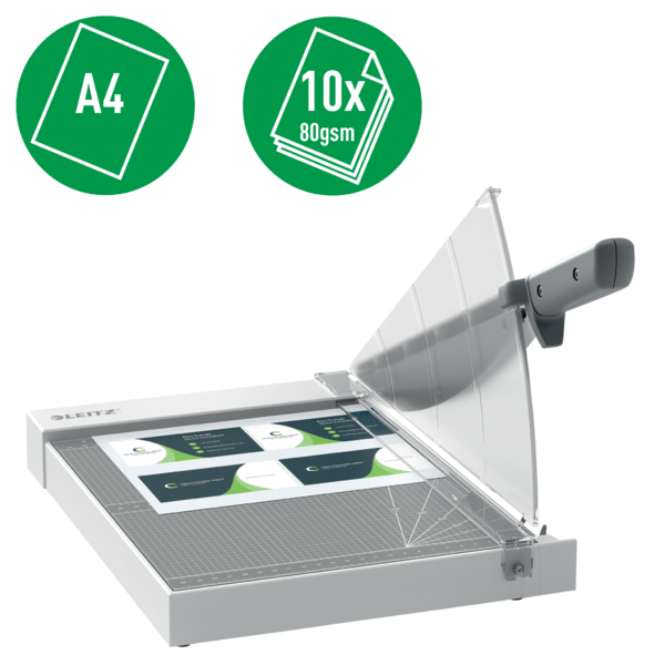 LEITZ - GUILLOTINA DE PALANCA PRECISION HOME OFFICE A4 BASE PLASTICO LONGITUD CORTE 380 MM CAPACIDAD DE CORTE 10 HOJAS (Ref.90190000-2101970)
