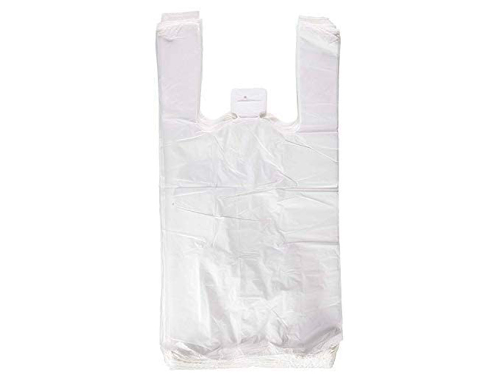 BLANCA - Bolsa camiseta reciclada 70% 50 mc 42x53 cm apta legislacion de bolsas 2021 (Ref. 3004045)