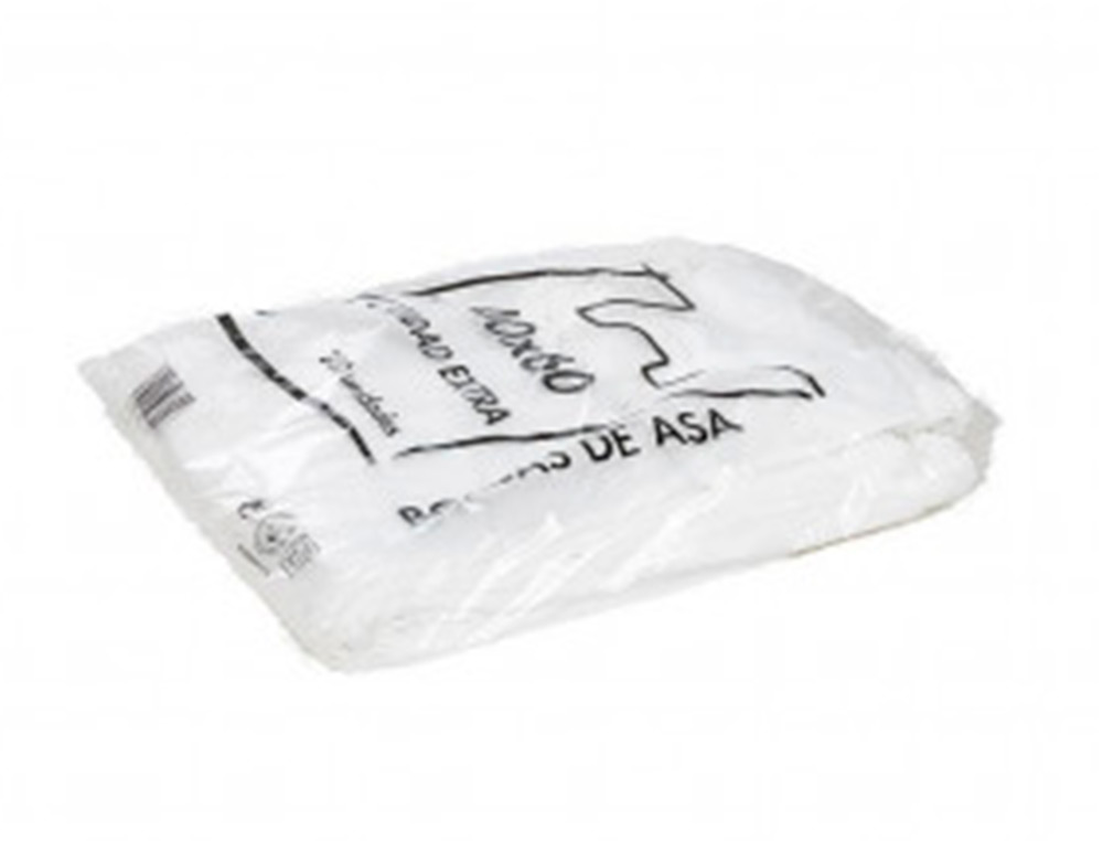 BLANCA - Bolsa camiseta reciclada 70% 50 mc 48x60 cm apta legislacion de bolsas 2021 (Ref. 3004047)