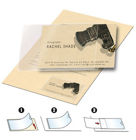 3L OFFICE - FUNDA ADHESIVA 3L 60x95mm BOLSILLO para TARJETAS BOLSA de 100 (Ref.10109)