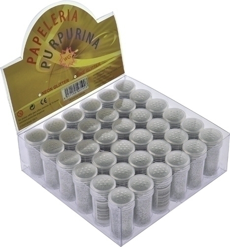 ABACO - PURPURINA (bote) PLATA EXPOSITOR de 36 (Ref.403/48190)