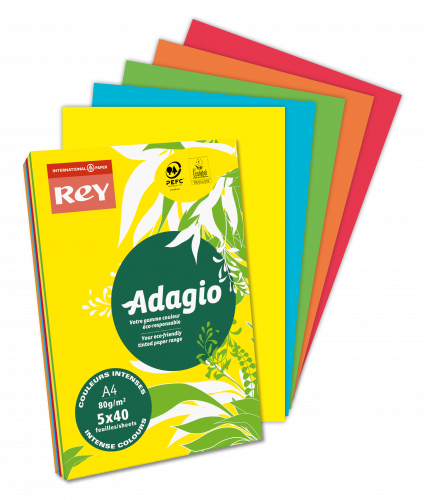 ADAGIO - PAQUETE 500H PAPEL 80GR A4 AMARILLO INTENSO (Ref.156249)