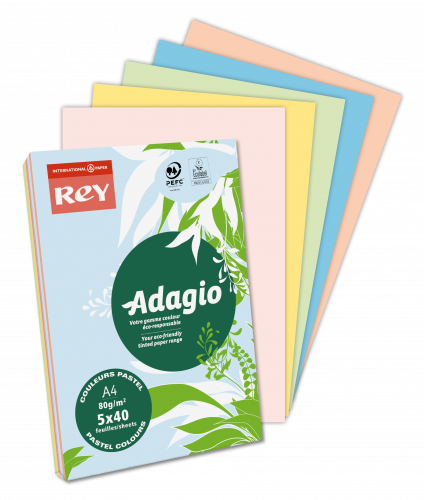 ADAGIO - PAQUETE 500H PAPEL 80GR A4 AMARILLO PALIDO (Ref.156220)