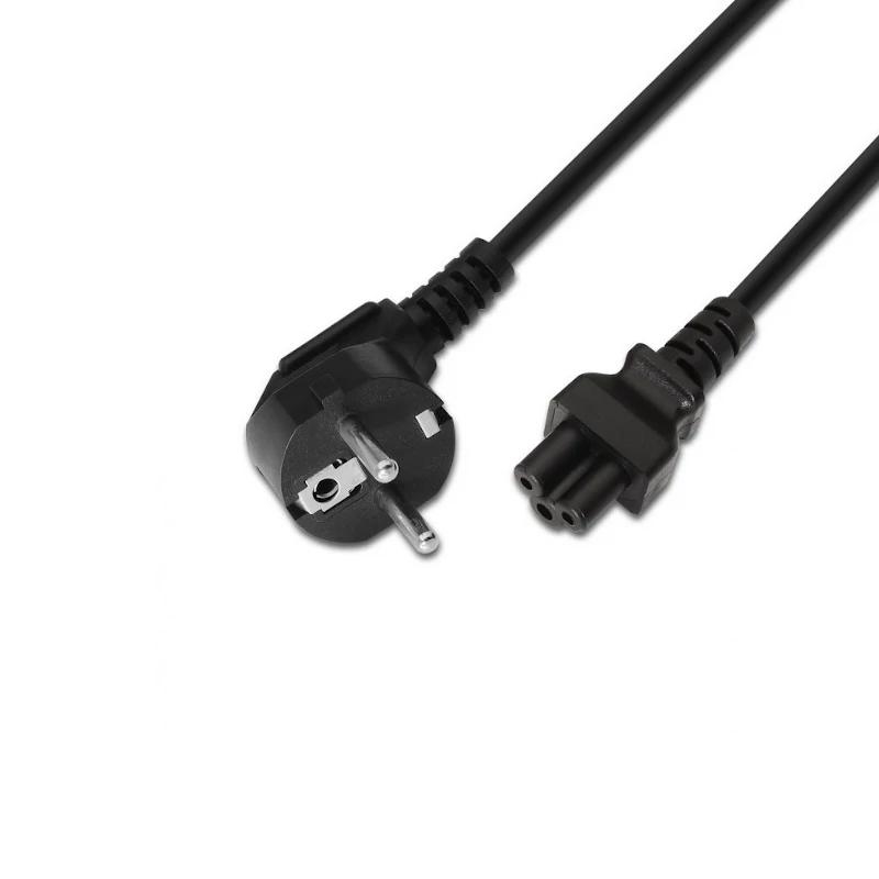 AISENS - CABLE ALIMENTACIÓN TRÉBOL CEE7 ACODADO/M - C5/H NEGRO 1,5M (Ref.A132-0172)
