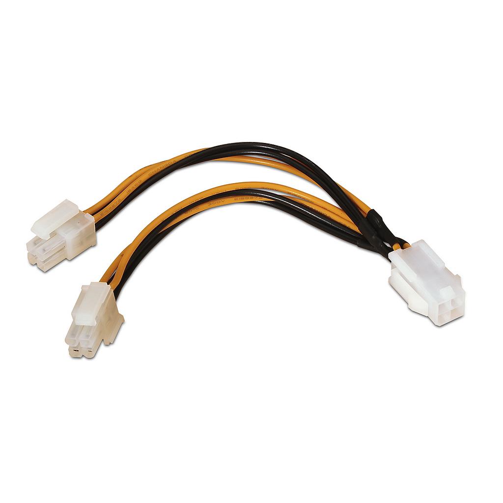 AISENS - CABLE ALIMENTACIÓN, 4PIN/H-4+4PIN/M, 15CM (Ref.A131-0166)