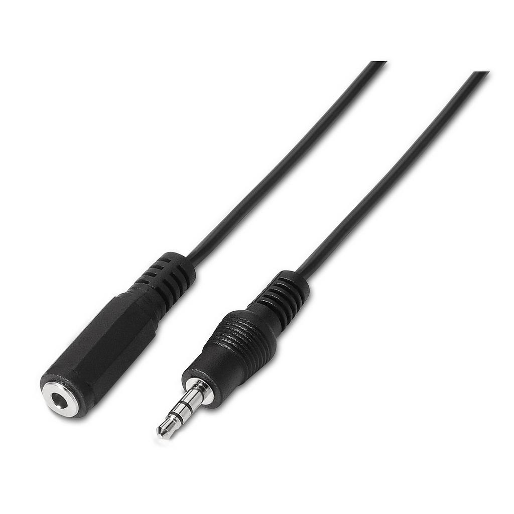 AISENS - CABLE AUDIO ESTEREO, JACK 3.5/M-JACK 3.5/H, NEGRO, 3.0M (Ref.A128-0146)