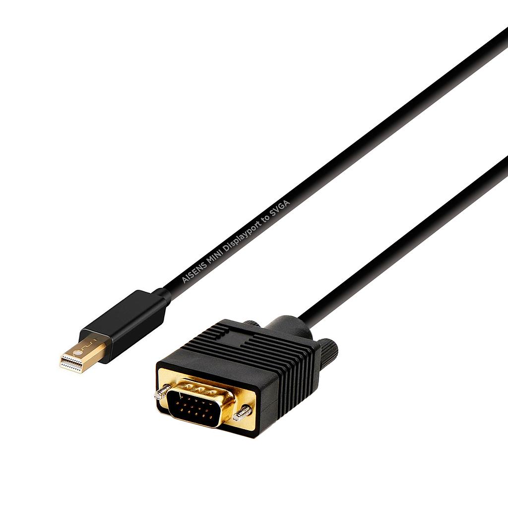 AISENS - CABLE CONVERSOR MINI DP A VGA, MINI DP/M-VGA/M, NEGRO, 2.0M (Ref.A125-0362)