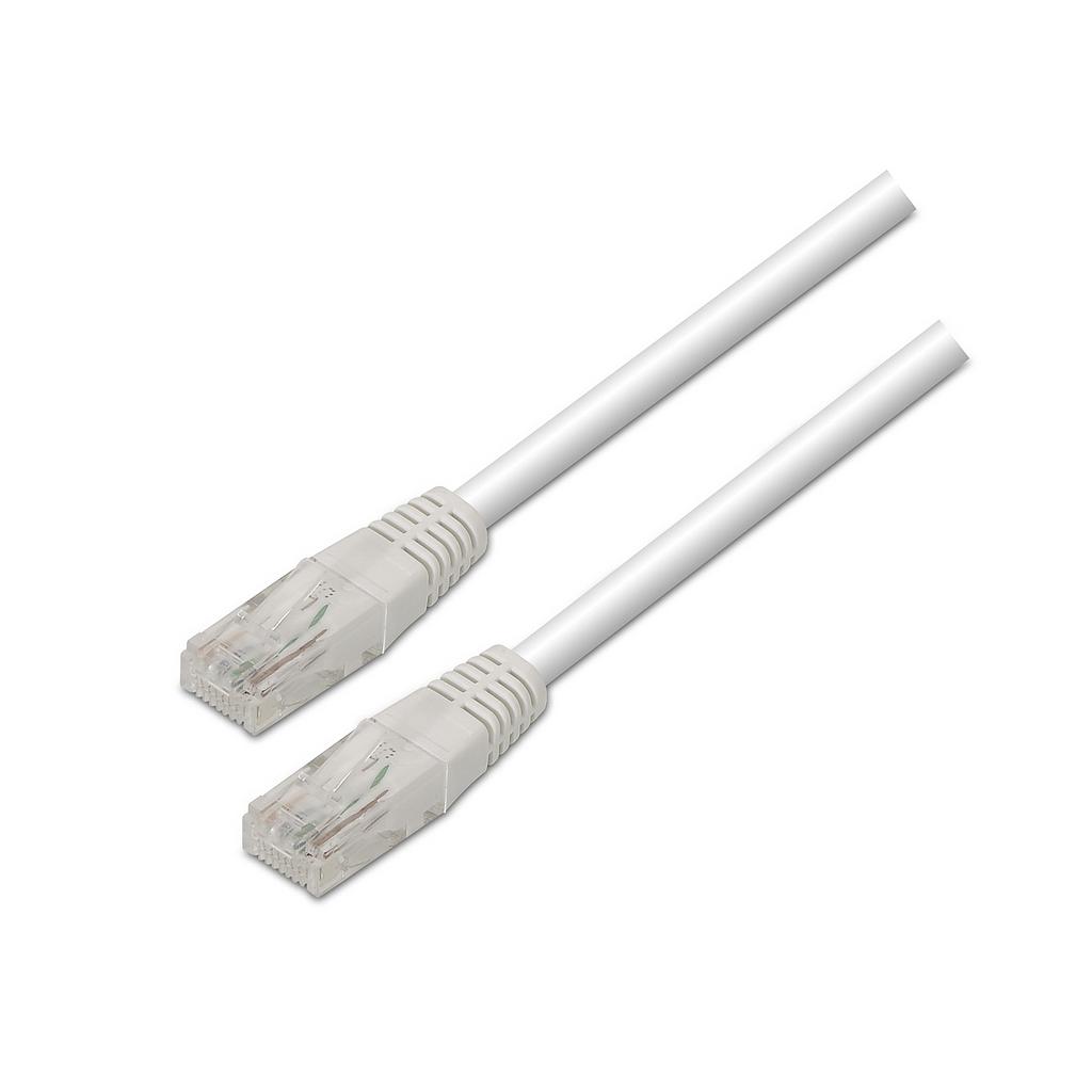 AISENS - CABLE DE RED LATIGUILLO RJ45 CAT.5E UTP AWG24, BLANCO, 0.5M (Ref.A133-0196)
