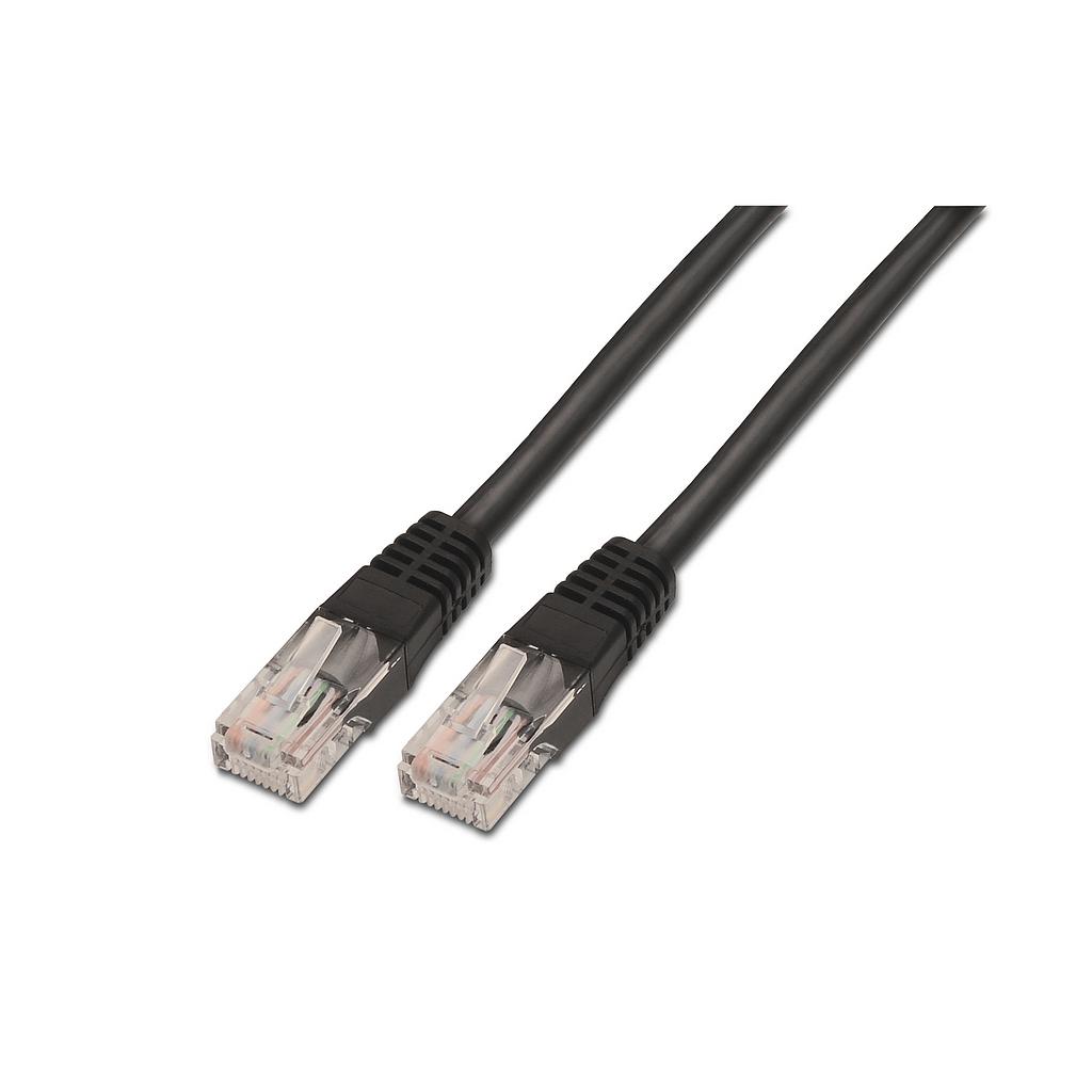 AISENS - CABLE DE RED LATIGUILLO RJ45 CAT.6 UTP AWG24, NEGRO, 0.5M (Ref.A135-0257)