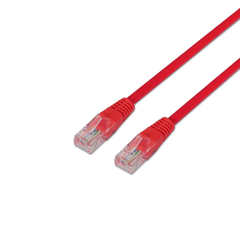 AISENS - CABLE DE RED LATIGUILLO RJ45 CAT.6 UTP AWG24, ROJO, 1.0M (Ref.A135-0238)