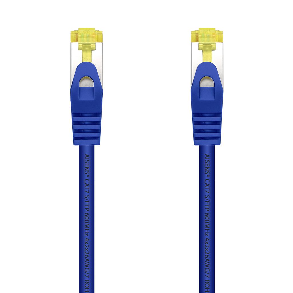AISENS - CABLE DE RED LATIGUILLO RJ45 LSZH CAT.7 600 MHZ S/FTP PIMF AWG26, AZUL, 25CM (Ref.A146-0476)