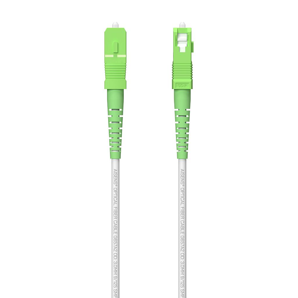 AISENS - Cable fibra optica latiguillo 80 M G657A2 3.0 9/125 SMF simplex CPR Dca LSZH, SC/APC-SC/APC, (Ref.A152-0616)