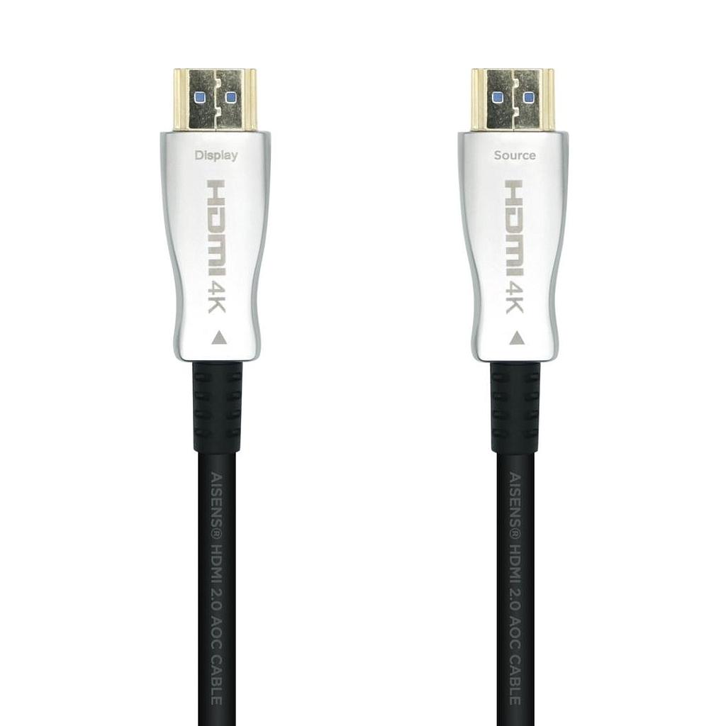AISENS - CABLE HDMI V2.0 AOC PREMIUM ALTA VELOCIDAD / HEC 4K@60HZ 18GBPS, A/M-A/M, NEGRO, 20M (Ref.A148-0378)